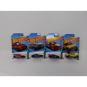 Hot Wheels Green Speed Lot of 4 Includes Hummer Nissan Leaf Ford Mustang Audi